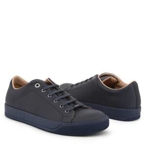 Lanvin Men's Dark Blue Calfskin Low Top Sneakers Size 8